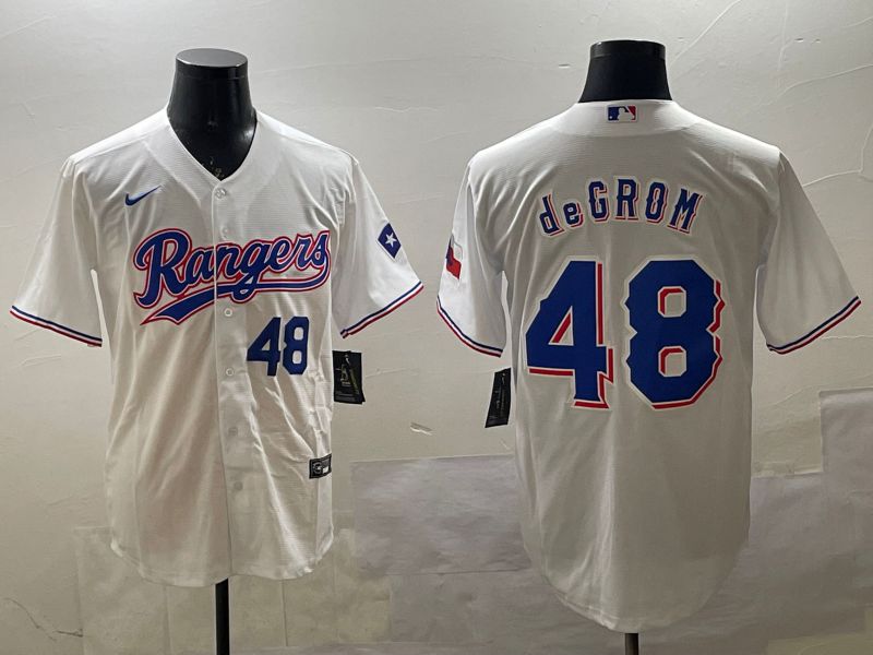 Men Texas Rangers #48 Degrom White Game 2025 Nike MLB Jersey style 4->texas rangers->MLB Jersey